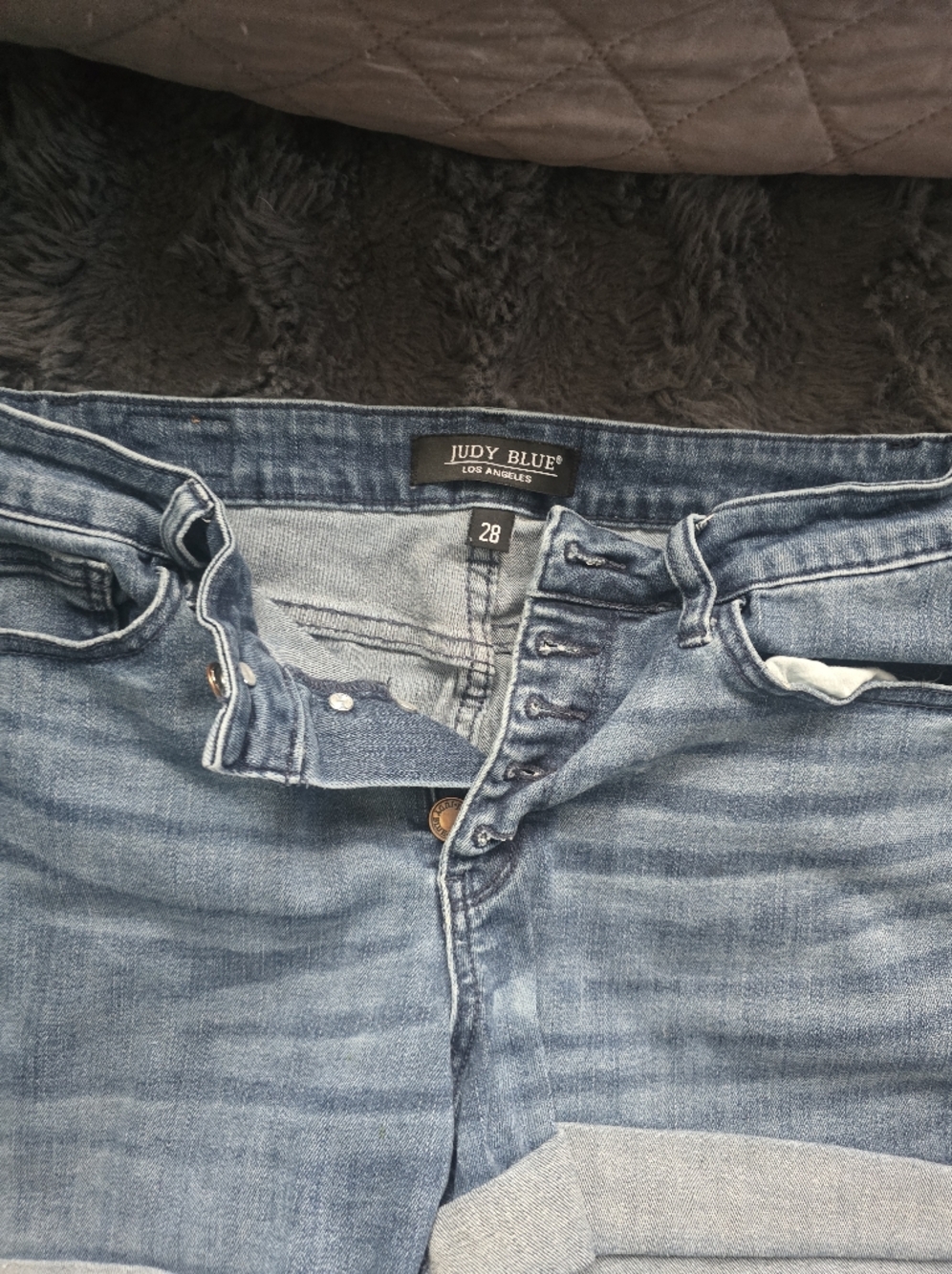 Judy Blue Los Angeles Button Fly Jean Shorts Size 28 Stretch Denim Summer